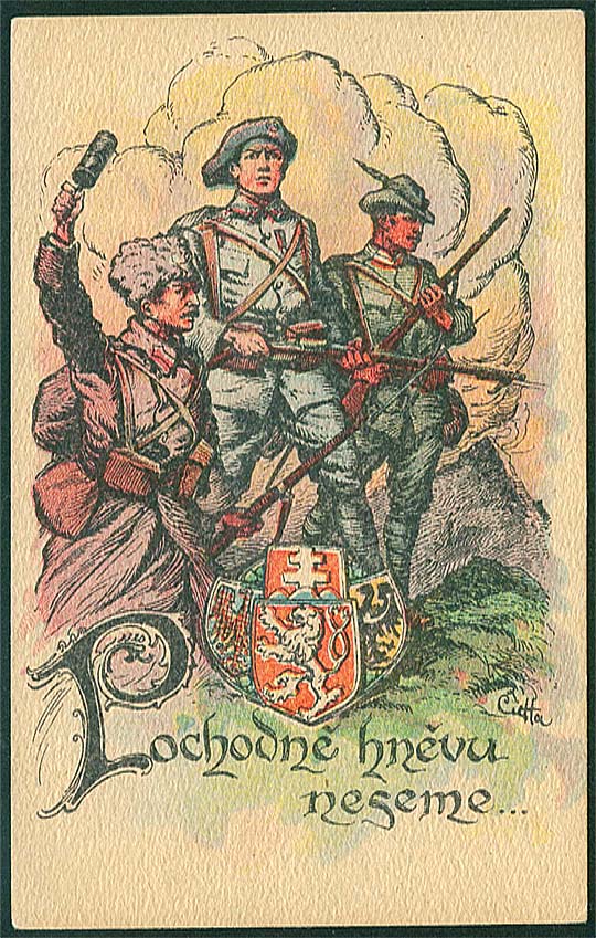 Legionáři v dobových uniformách — z leva. Rusko, Francie, Itálie